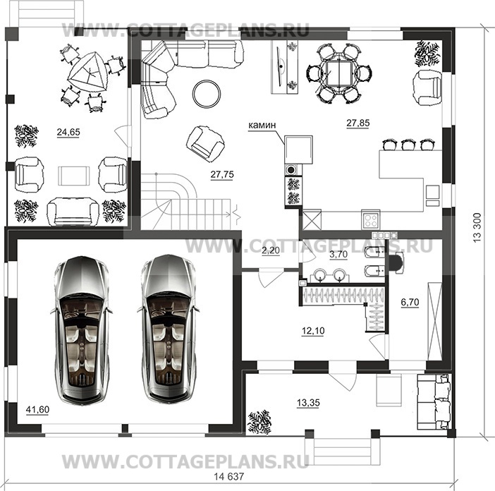 Поэтажные планы проект дома 16-53 общ. площадь 225,20м2