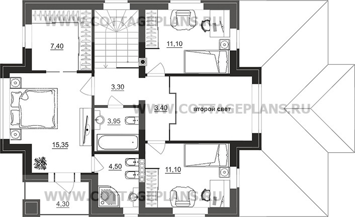 Поэтажные планы проект дома 97-15 общ. площадь 128,05 м2