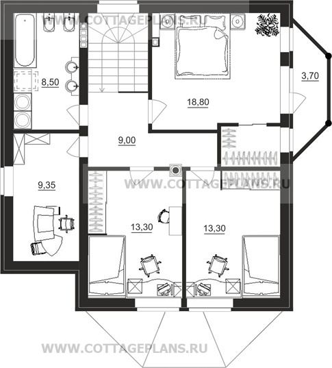 Поэтажные планы проект дома 14-19 общ. площадь 158,11 м2