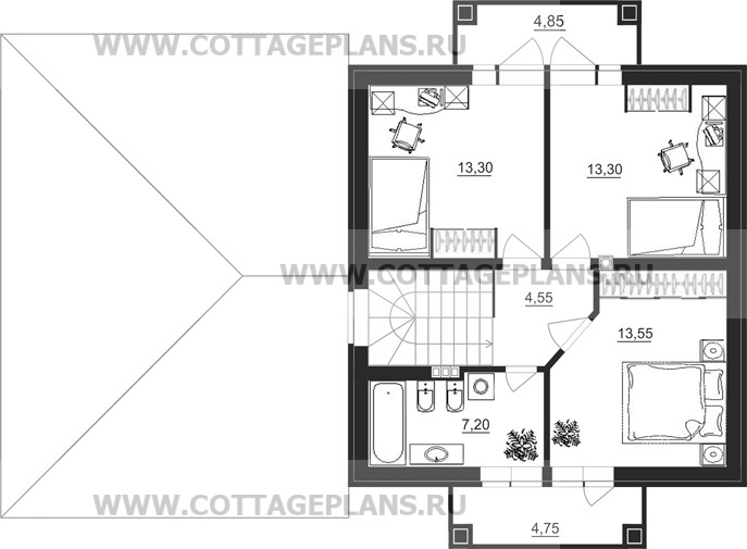 Поэтажные планы проект дома 14-90 общ. площадь 220,70 м2
