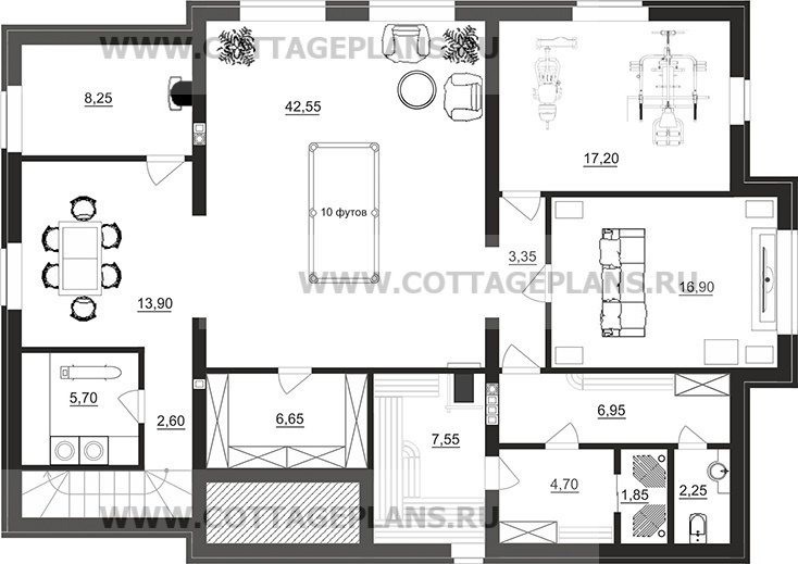 Поэтажные планы проект дома 28-53 общ. площадь 281,55 м2