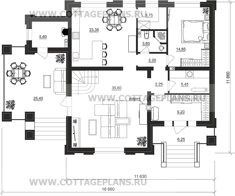 Поэтажные планы проект дома 104-14 общ. площадь 174,45 м2