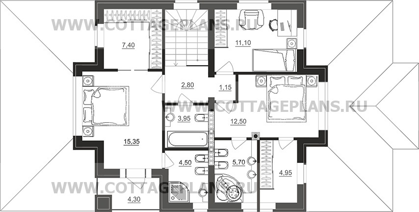 Поэтажные планы проект дома 71-83 общ. площадь 240,25 м2