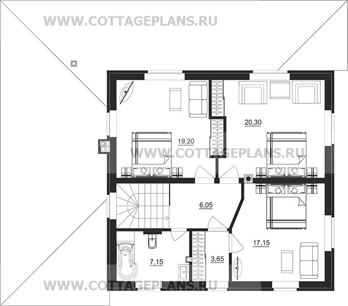 Поэтажные планы проект дома 206-29 общ. площадь 181,50 м2