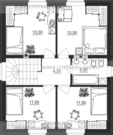 Поэтажные планы проект дома 22-34 общ. площадь 120,15 м2