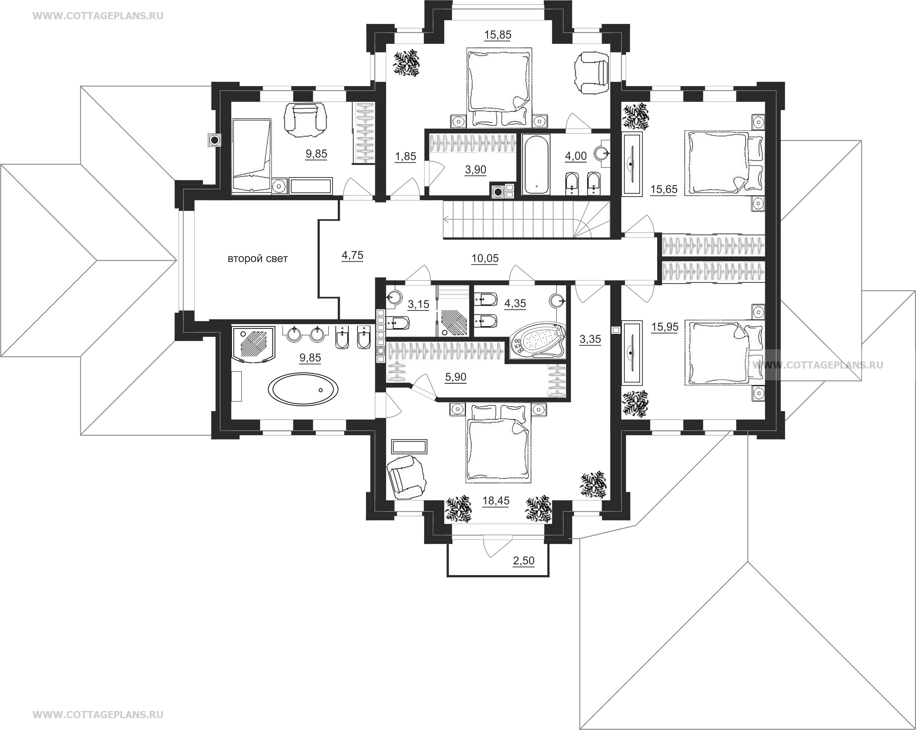 Поэтажные планы проект дома 100-33 общ. площадь 313,50 м2