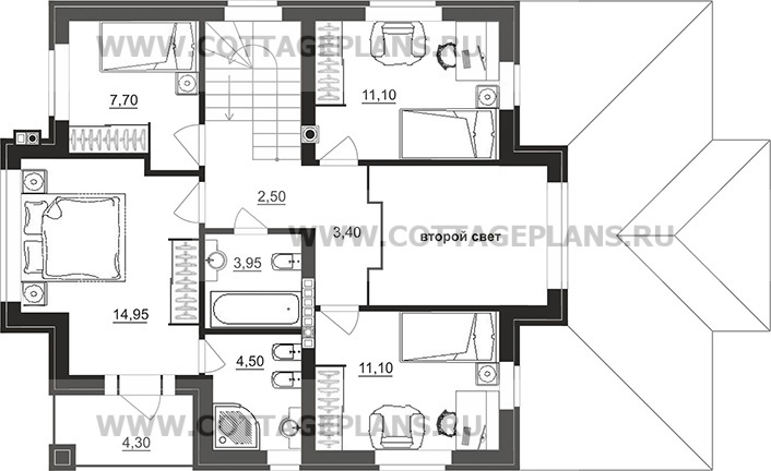 Поэтажные планы проект дома 201-44 общ. площадь 204,70 м2