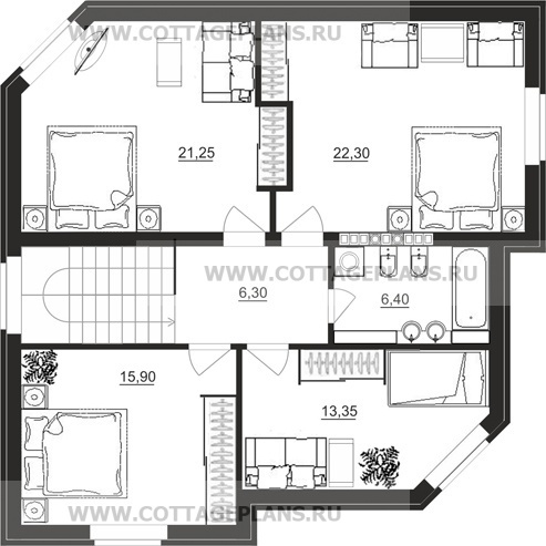 Поэтажные планы проект дома 20-91 общ. площадь 258,45 м2