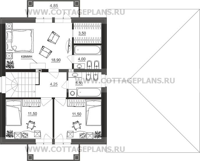 Поэтажные планы проект дома 87-95 общ. площадь 178,05 м2