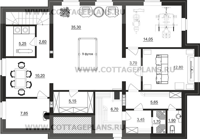 Поэтажные планы проект дома 91-52 общ. площадь 232,30 м2