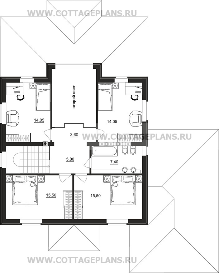 Поэтажные планы проект дома 77-04 общ. площадь 194,00 м2
