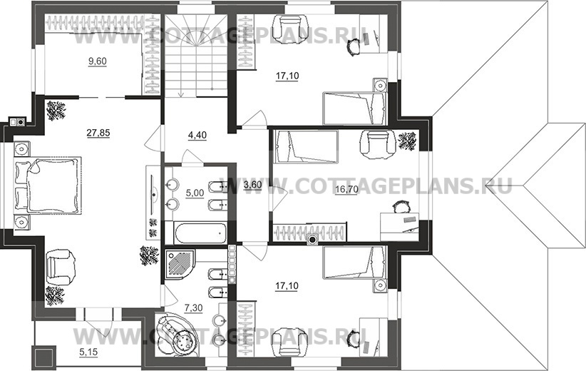 Поэтажные планы проект дома 200-43 общ. площадь 218,65 м2