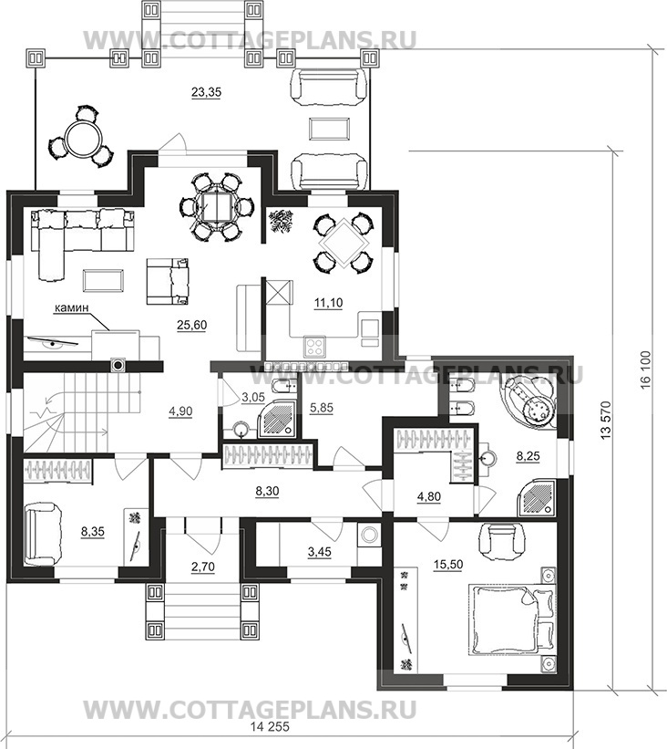 Поэтажные планы проект дома 98-85 общ. площадь 270,80 м2
