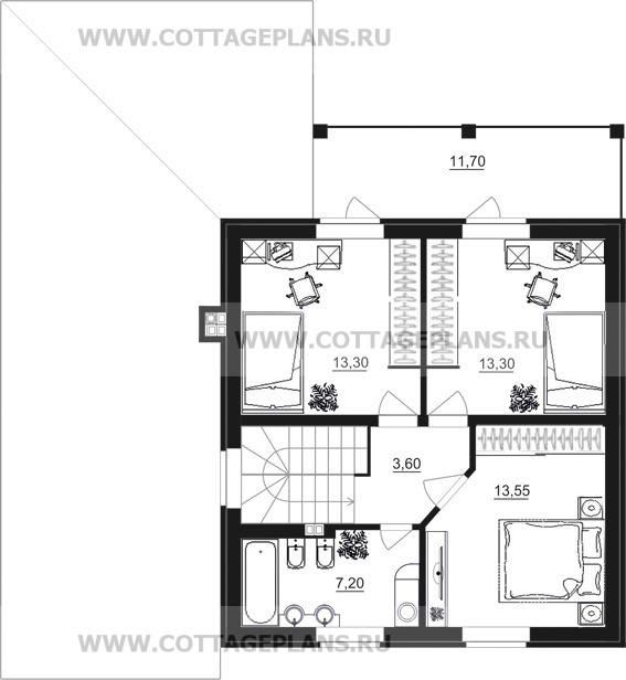 Поэтажные планы проект дома 21-08 общ. площадь 132,55 м2
