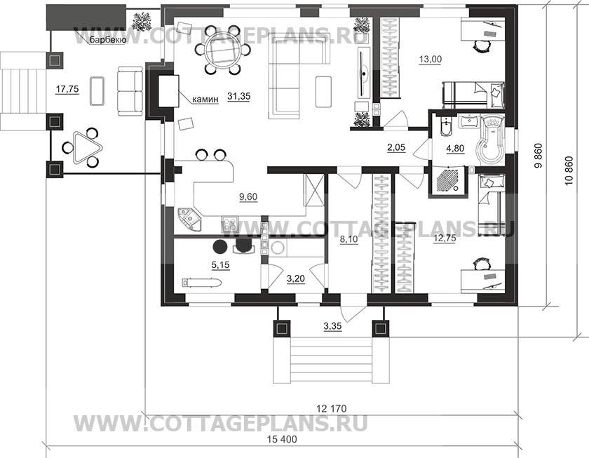 Поэтажные планы проект дома 700-60 общ. площадь 90,90м2