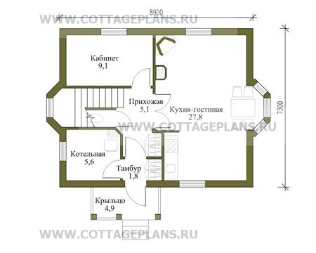 Поэтажные планы проект дома 58-19 общ. площадь 100 м2