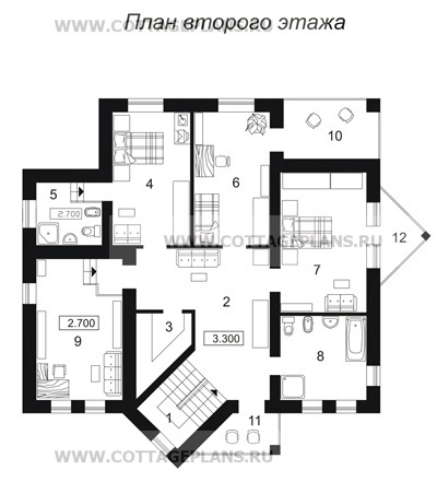 Поэтажные планы проект дома 46-40 общ. площадь 323,5м2