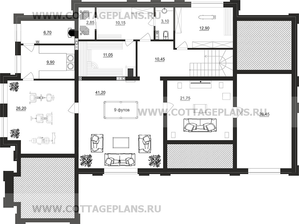 Поэтажные планы проект дома 203-70 общ. площадь 523,5 м2