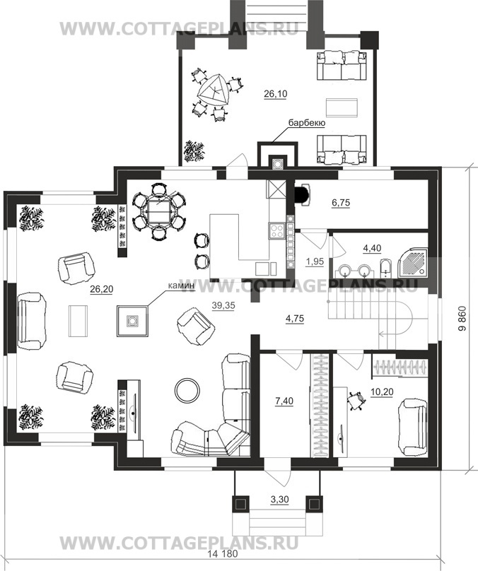 Поэтажные планы проект дома 93-30 общ. площадь 298,80 м2