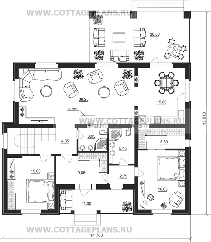 Поэтажные планы проект дома 24-58 общ. площадь 391,30 м2