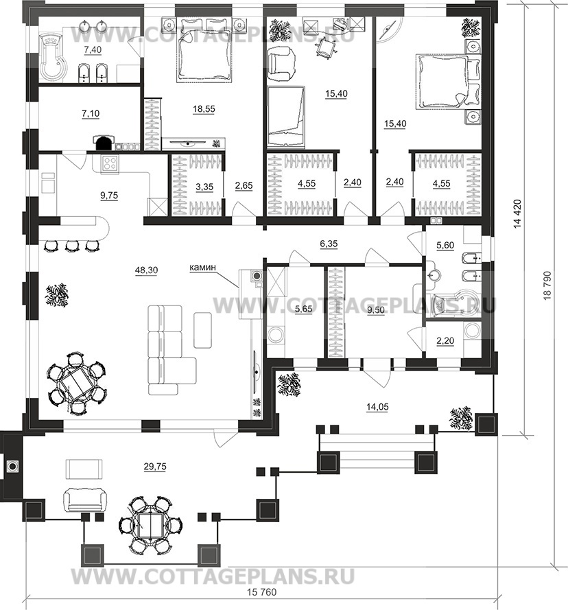 Поэтажные планы проект дома 900-02 общ. площадь 169,00 м2