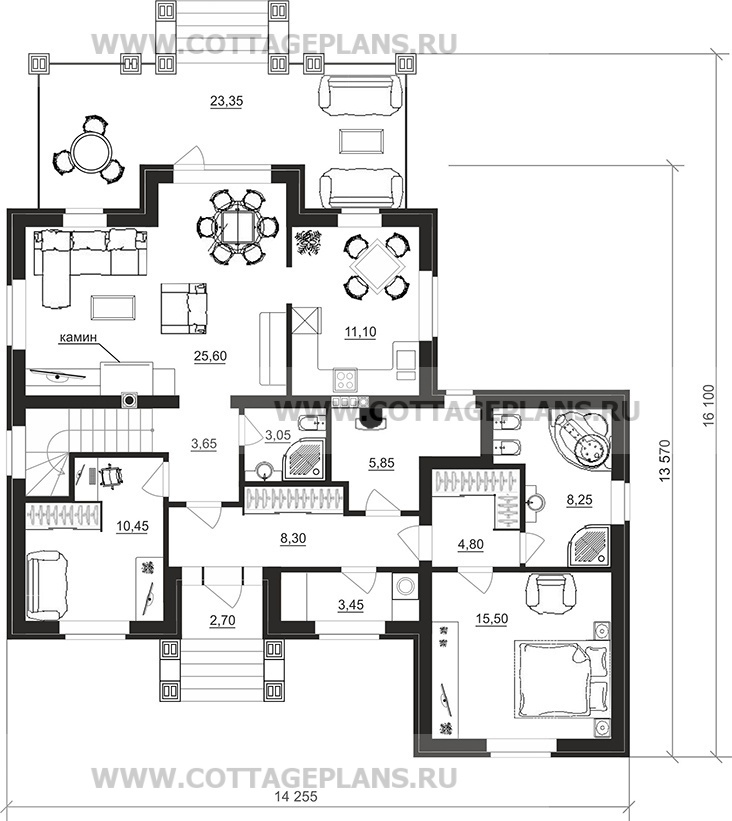 Поэтажные планы проект дома 97-03 общ. площадь 161,10 м2
