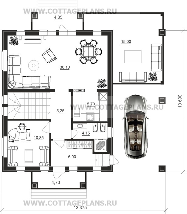 Поэтажные планы проект дома 15-91 общ. площадь 131,25 м2