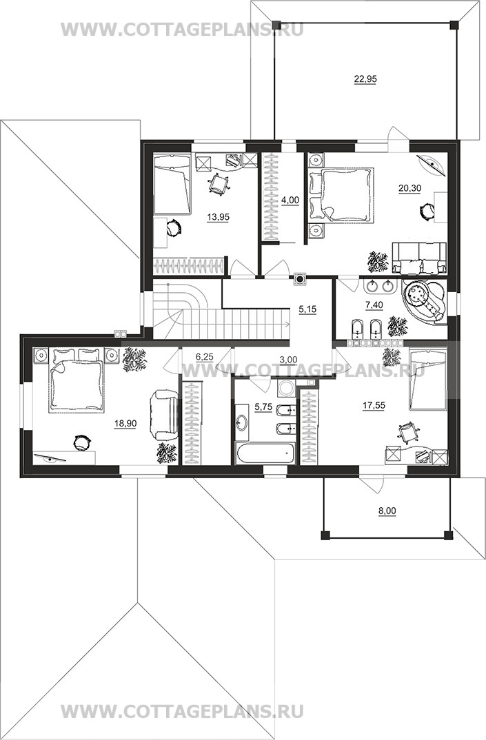 Поэтажные планы проект дома 71-04 общ. площадь 349,80 м2