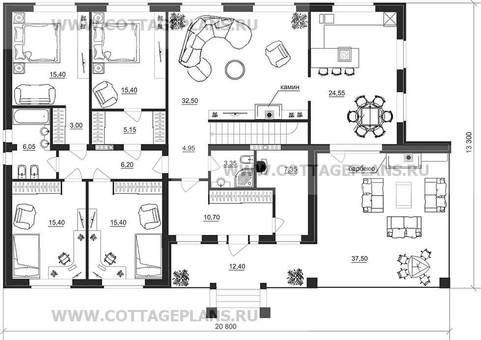 Поэтажные планы проект дома 08-14 общ. площадь 342,75 м2