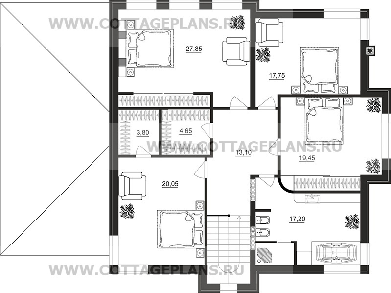Поэтажные планы проект дома 205-63 общ. площадь 353,40 м2
