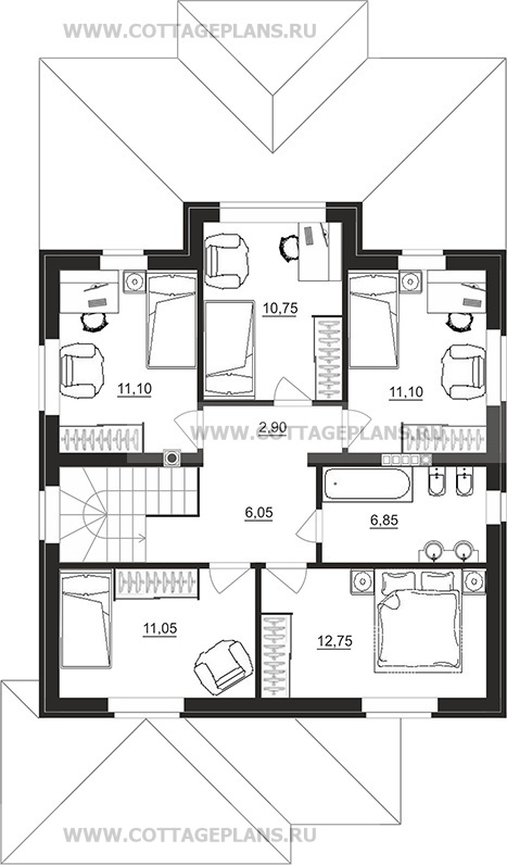 Поэтажные планы проект дома 106-18 общ. площадь 149,95 м2