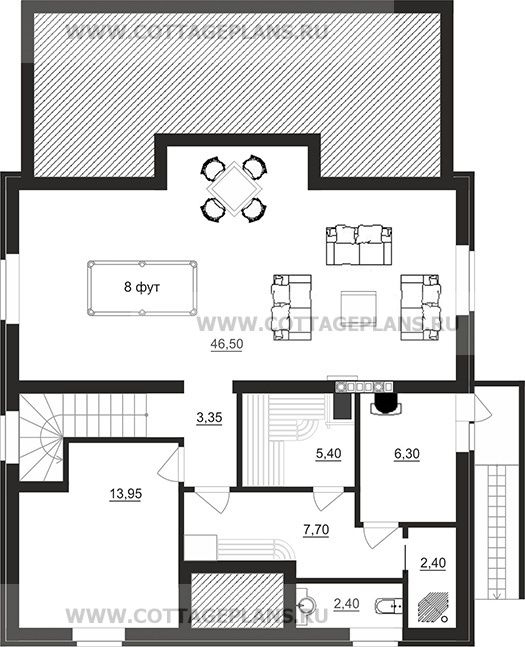 Поэтажные планы проект дома 98-02 общ. площадь 287,55 м2