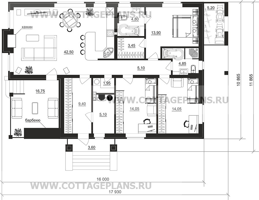 Поэтажные планы проект дома 900-64 общ. площадь 119,55 м2