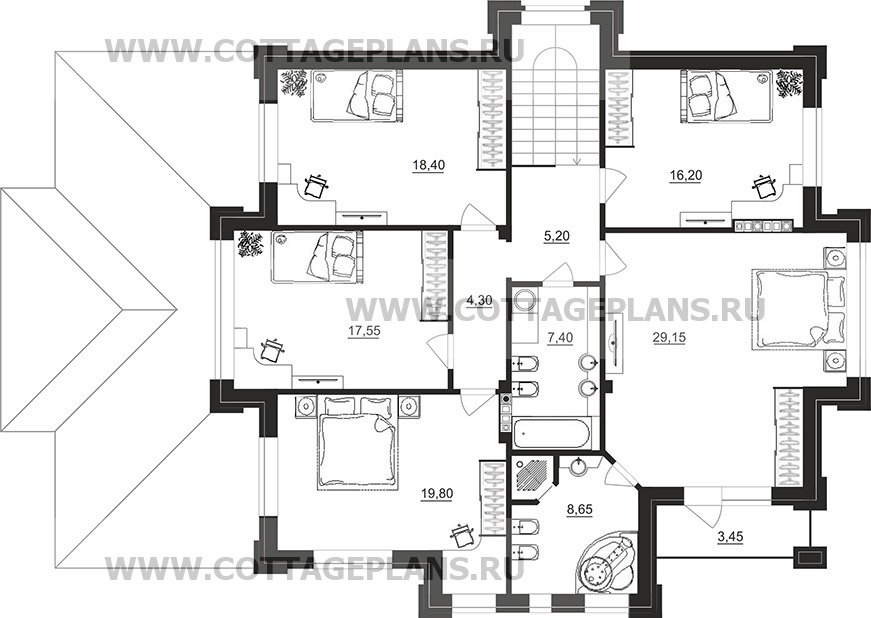 Поэтажные планы проект дома 200-80 общ. площадь 257,90 м2