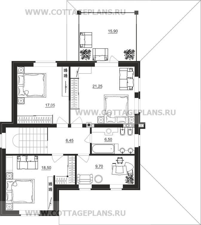 Поэтажные планы проект дома 83-06 общ. площадь 176,45 м2
