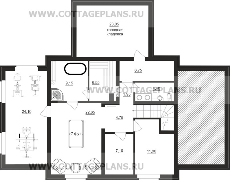 Поэтажные планы проект дома 71-49 общ. площадь 351,40 м2