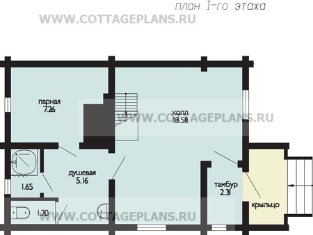 Поэтажные планы проект дома 11-29 общ. площадь 58,39м2