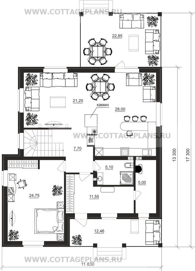 Поэтажные планы проект дома 14-05 общ. площадь 206,55 м2