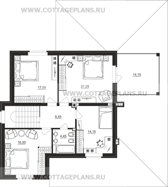 Поэтажные планы проект дома 83-53 общ. площадь 198,60 м2