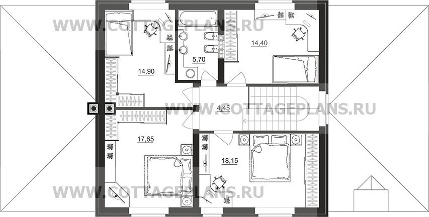 Поэтажные планы проект дома 29-25 общ. площадь 178,45 м2
