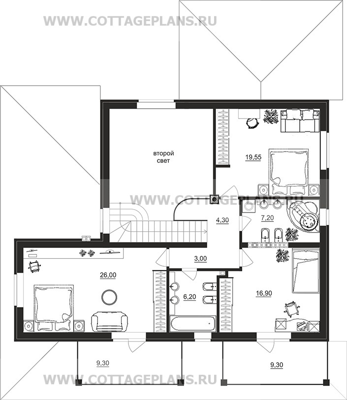 Поэтажные планы проект дома 78-71 общ. площадь 366,90 м2