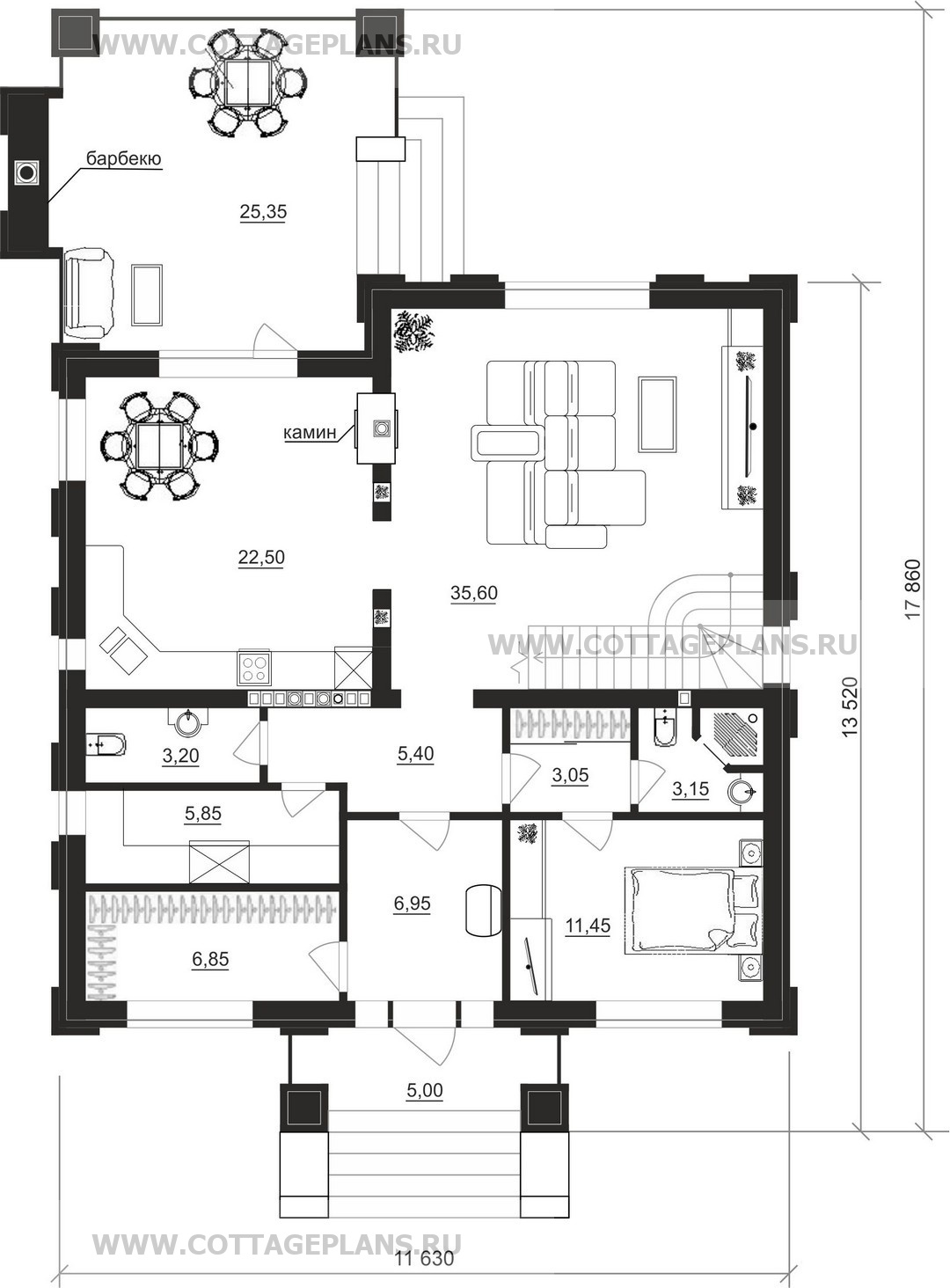 Поэтажные планы проект дома 105-23 общ. площадь 309,60 м2