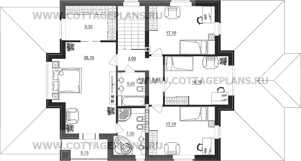 Поэтажные планы проект дома 93-85 общ. площадь 351,30 м2