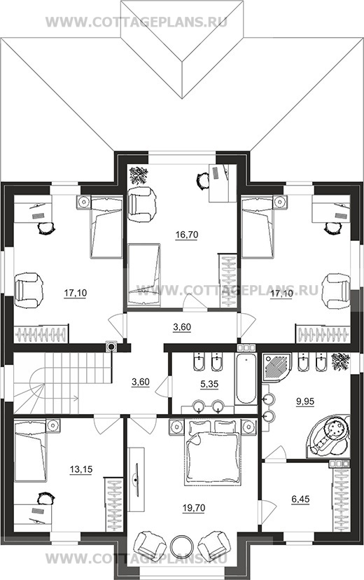 Поэтажные планы проект дома 74-88 общ. площадь 341,15 м2