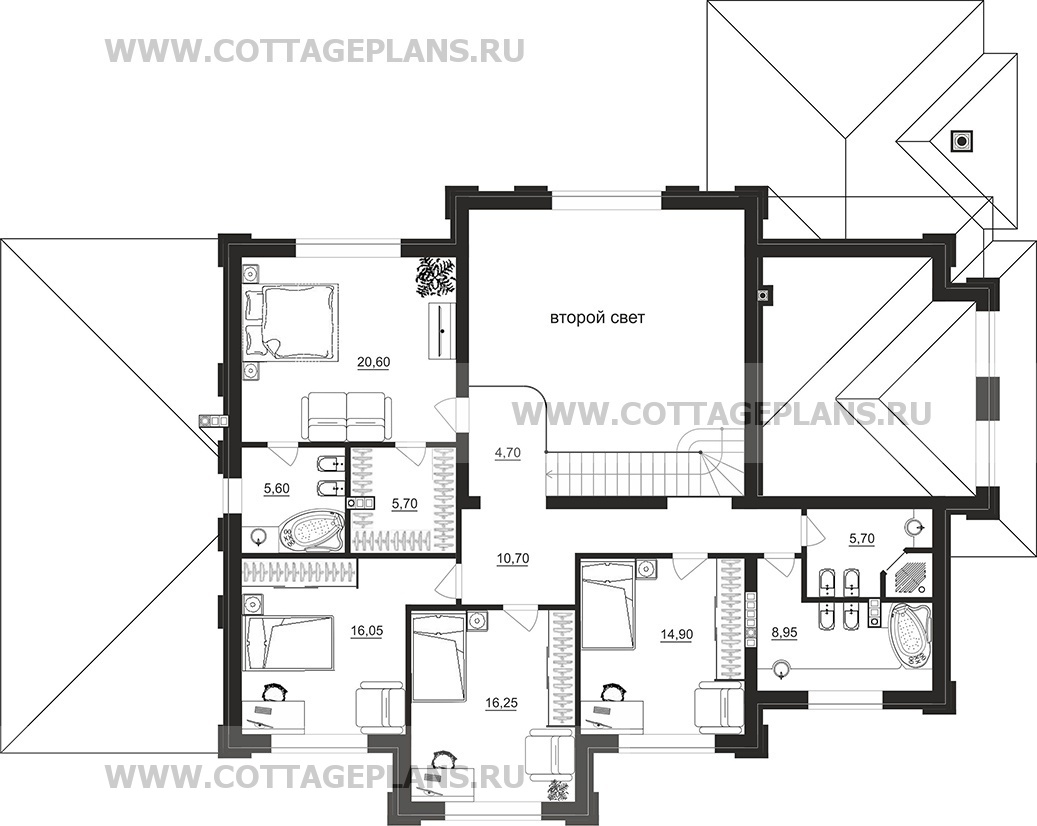 Поэтажные планы проект дома 102-85 общ. площадь 312,10 м2