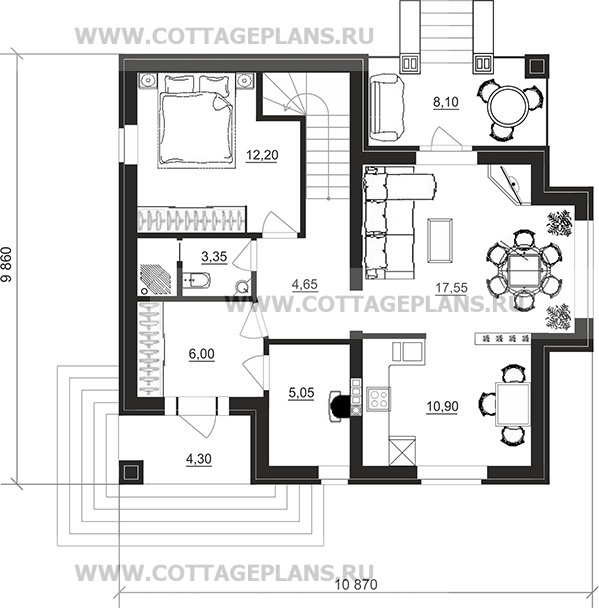 Поэтажные планы проект дома 75-03 общ. площадь 127,05 м2