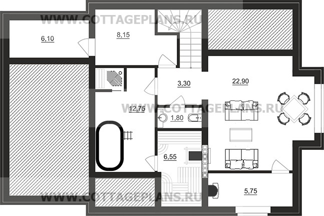Поэтажные планы проект дома 76-64 общ. площадь 214,60 м2