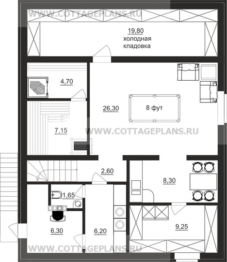 Поэтажные планы проект дома 21-65 общ. площадь 141,70 м2