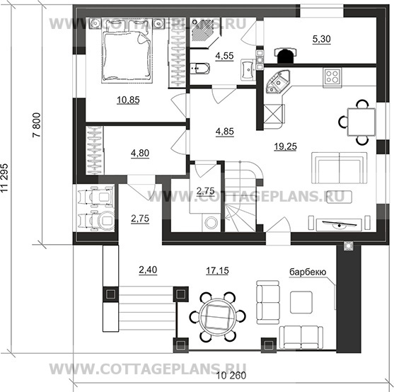 Поэтажные планы проект дома 204-76 общ. площадь 108,05 м2