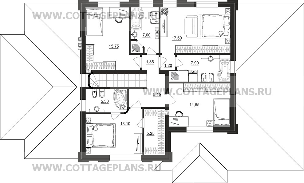 Поэтажные планы проект дома 105-38 общ. площадь 331,20 м2